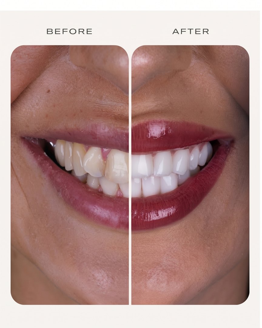 Sample Facebook post: Veneers before & after